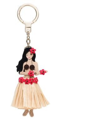 Kate Spade Hula Dancer Leather Key Chain - Rare & Like New!